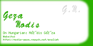 geza modis business card